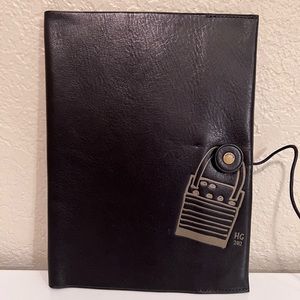 Coach + HG A5 Notebook Cover 6 x 8 Black Leather 62702